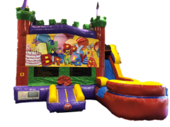 Castle Combo w/ Slide- Birthday Banner Castle Combo w/ Slide- Birthday Banner
